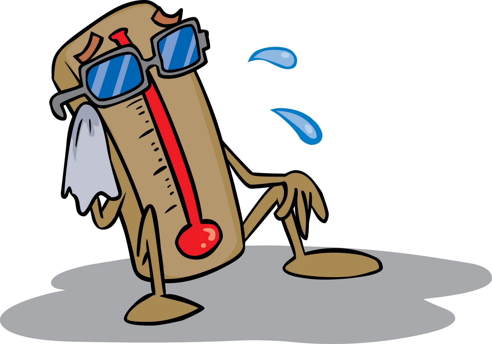 Cartoon Thermometer at hot weather (Cliparts) thermometer,cartoon,hot,weather